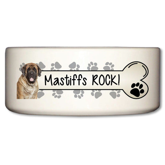 Mastiffs Rock Ceramic Dog Bowl