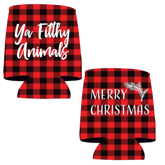 Merry Christmas Ya Filthy Animals Can Coolers Set of 6
