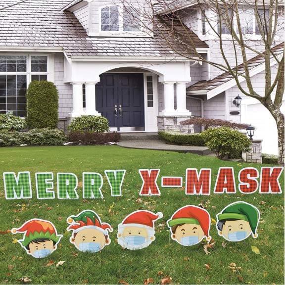 Christmas 2020 Merry X-mask yard sign decoration