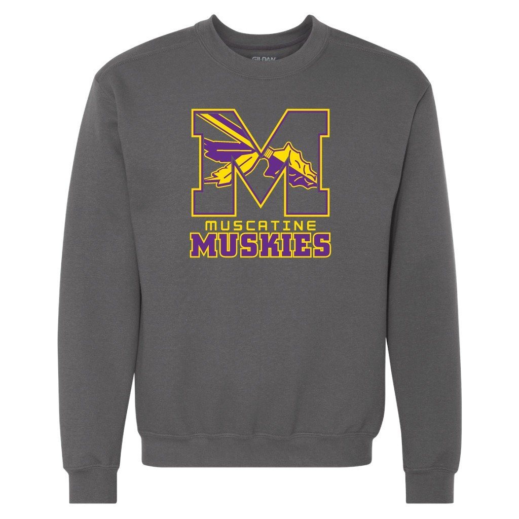 Muscatine High School Muskies Block M Crewneck Sweatshirt