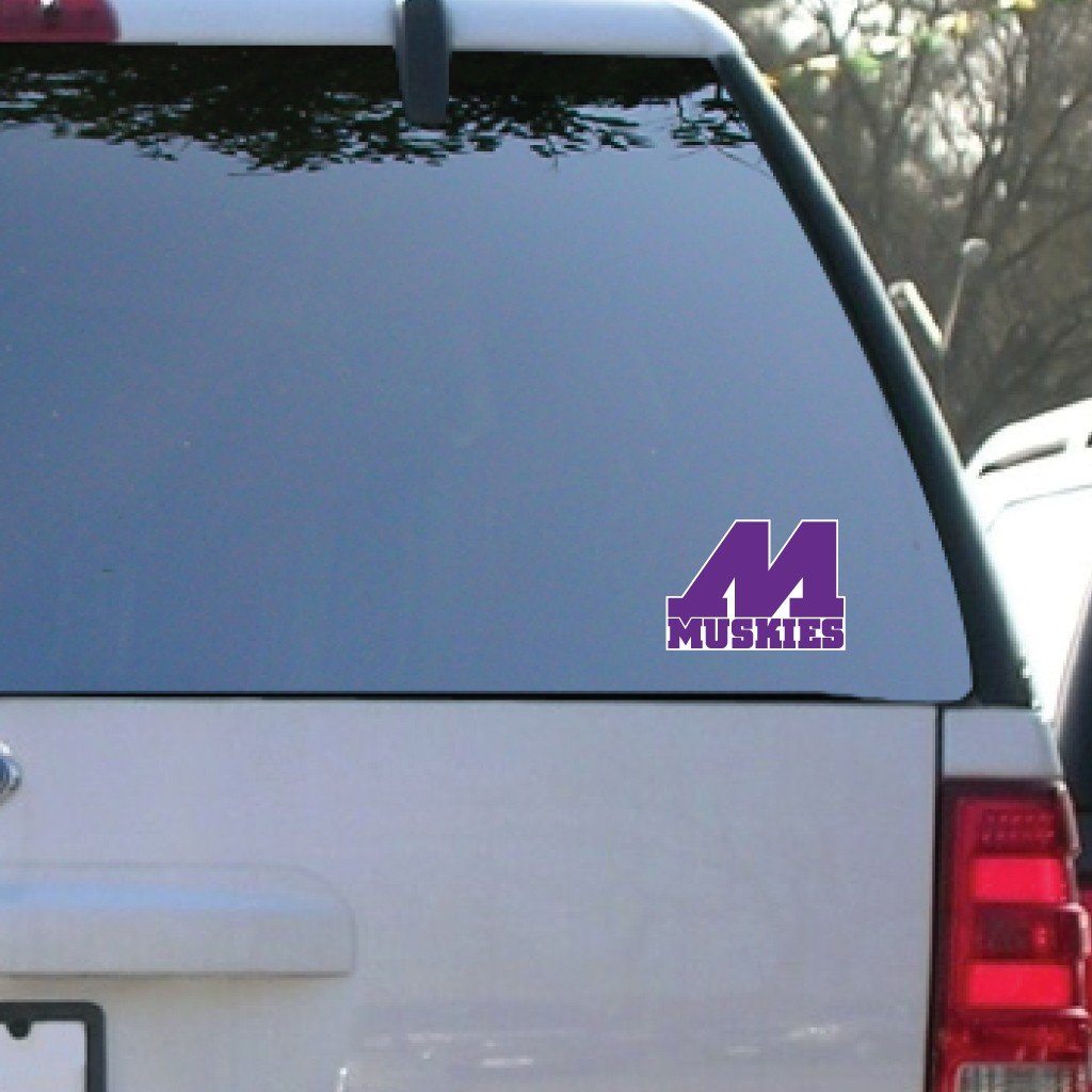 Muscatine High School Muskies Block M Logo 5" Shaped Vinyl Decal