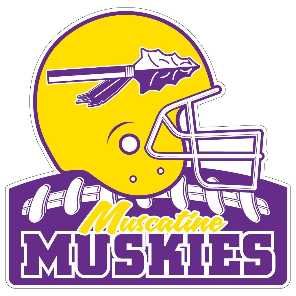 Muscatine High School Muskies Football 7" Shaped Magnet