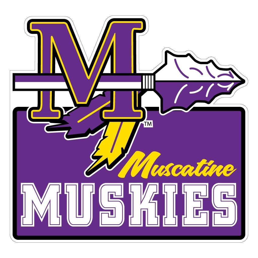 Muscatine High School Muskies Tomahawk Logo 7" Shaped Magnet