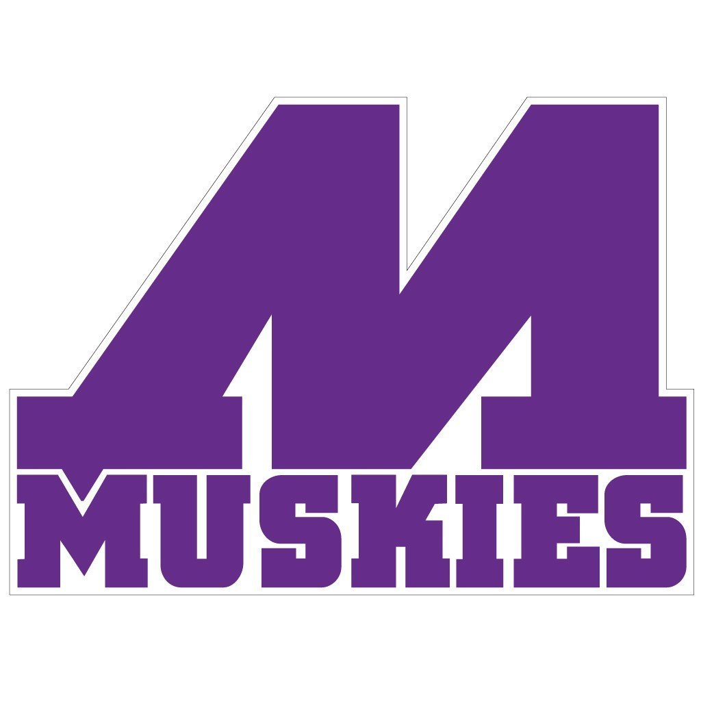 Muscatine High School Muskies Block M Logo 7" Shaped Magnet