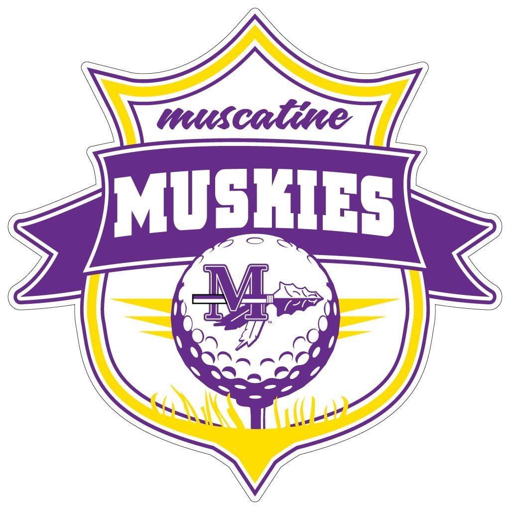 Muscatine High School Muskies Golf 7" Shaped Magnet