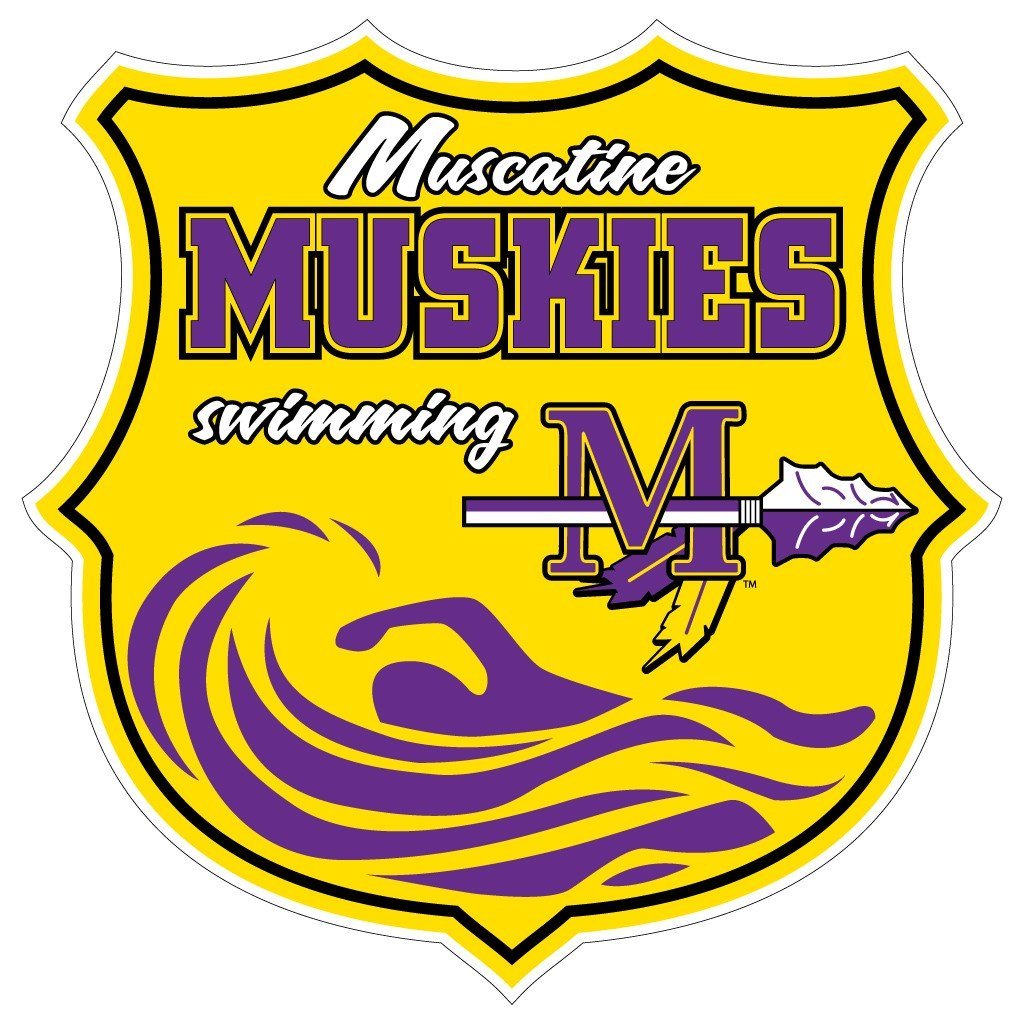 Muscatine High School Muskies Swimming 7" Shaped Magnet