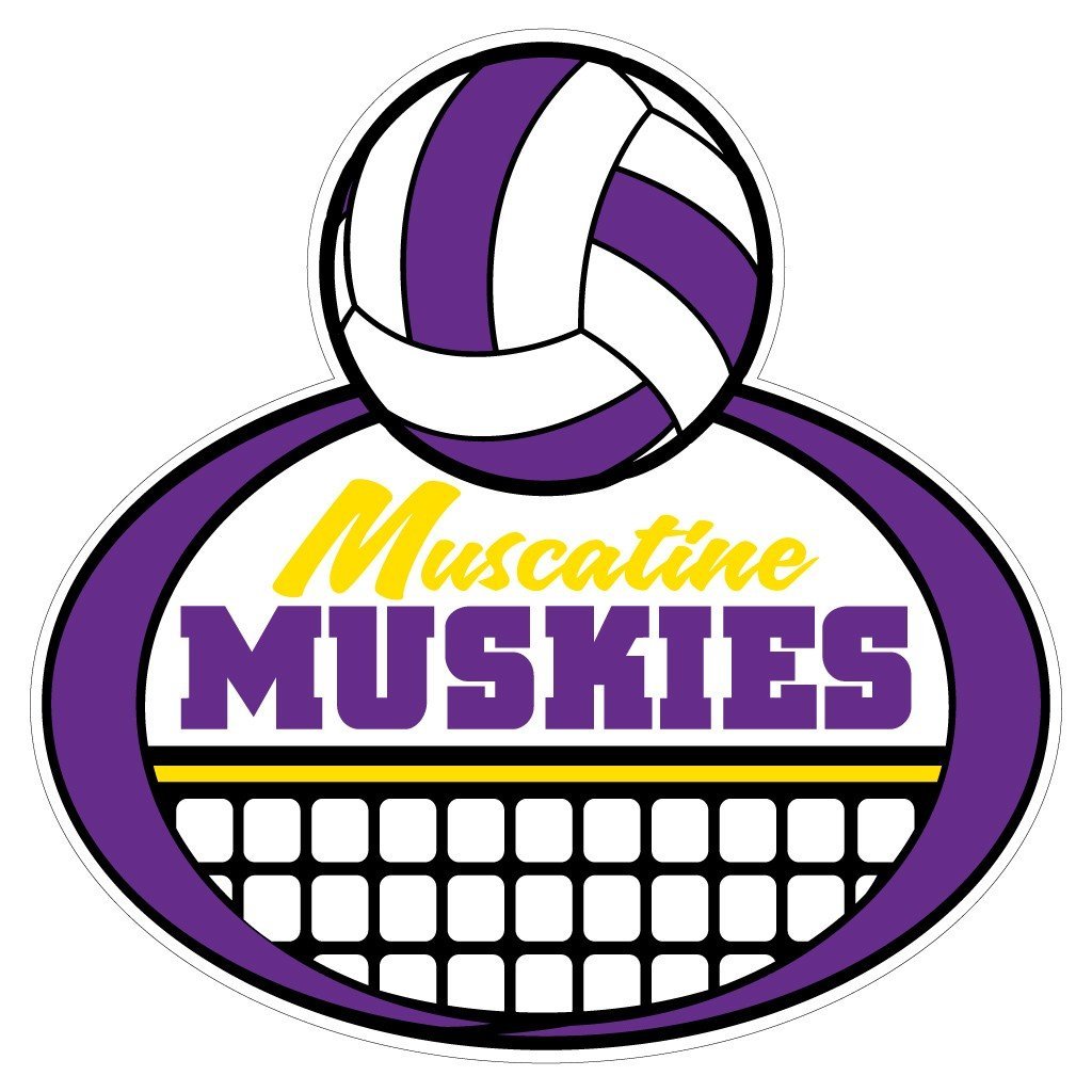 Muscatine High School Muskies Volleyball 7" Shaped Magnet