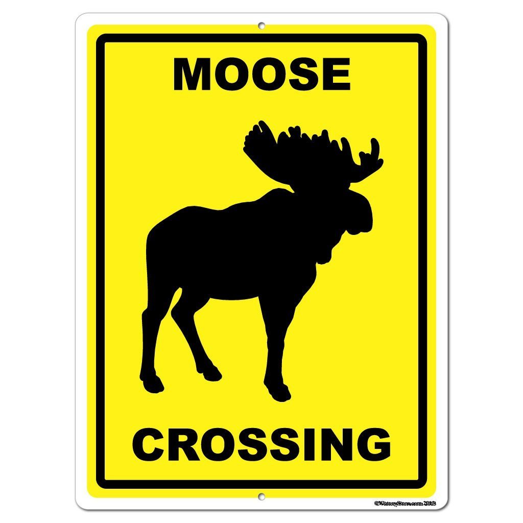Moose Crossing Sign or Sticker