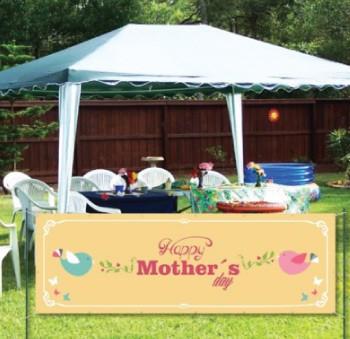 Happy Mother's Day 2'x6' Vinyl Banner-Peach Background