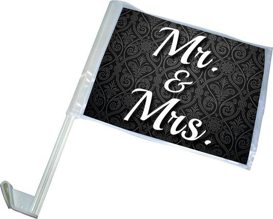 Mr. and Mrs. Car Flag Set | Just Married | Pack of 2
