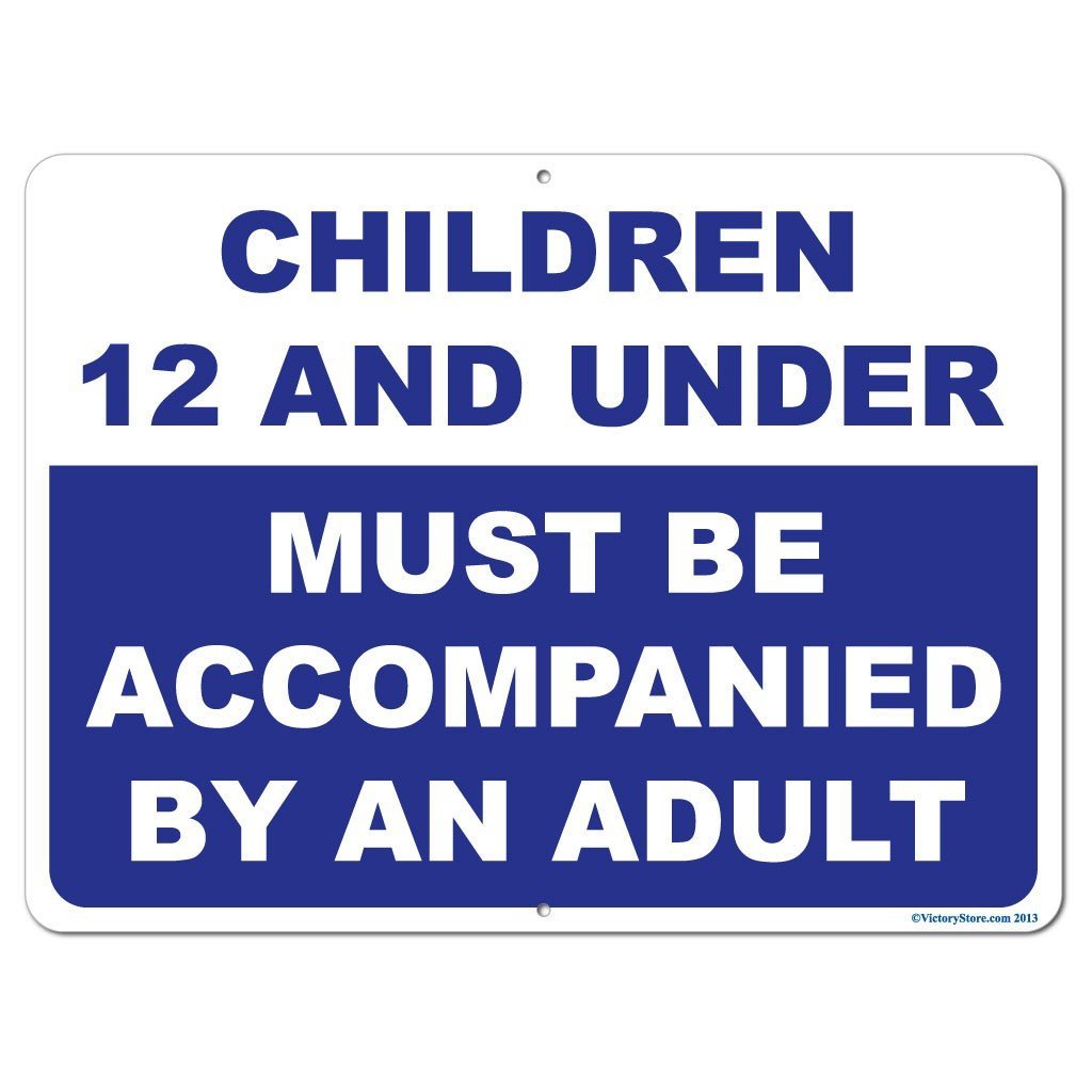 Must Be Accompanied by an Adult Pool Sign or Sticker - #1