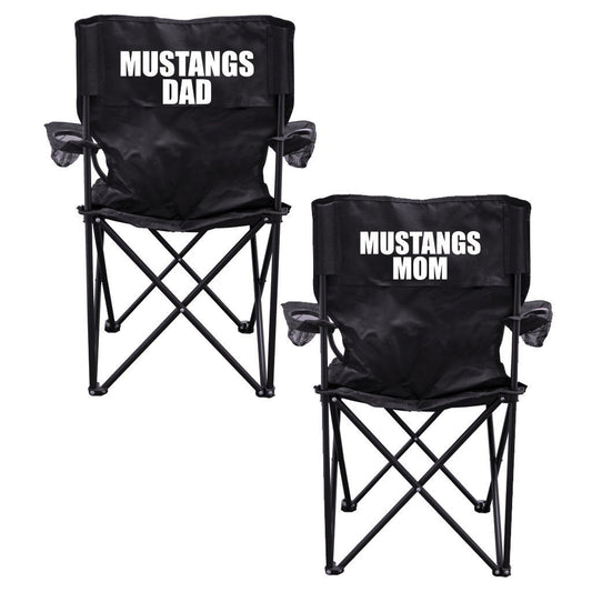 Mustangs Parents Black Folding Camping Chair Set of 2