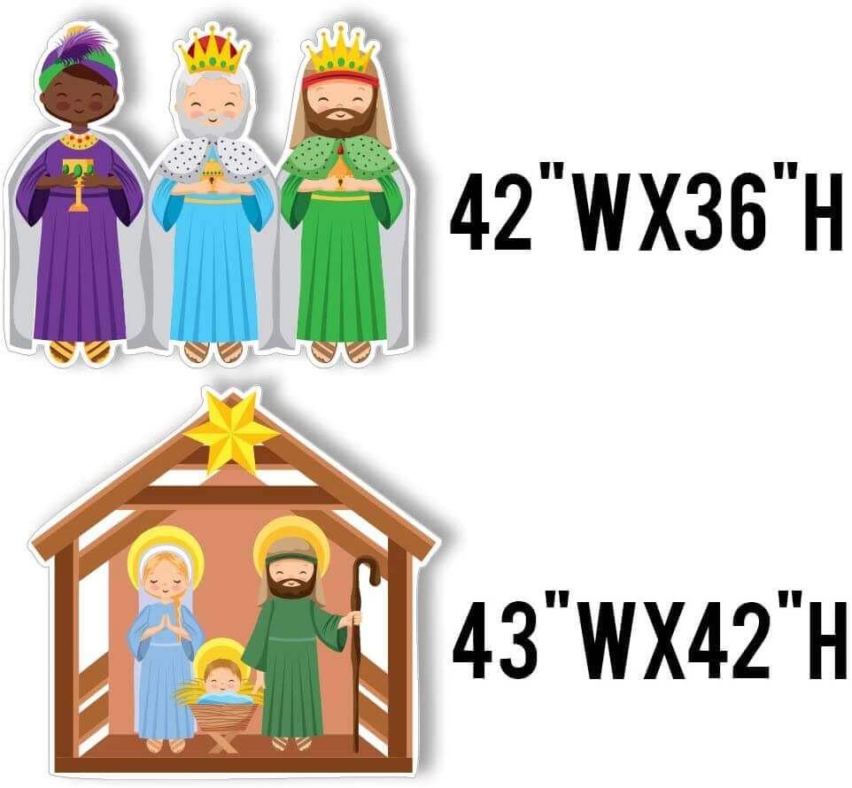 3 wise men and Mary and Joseph in a Nativity Scene