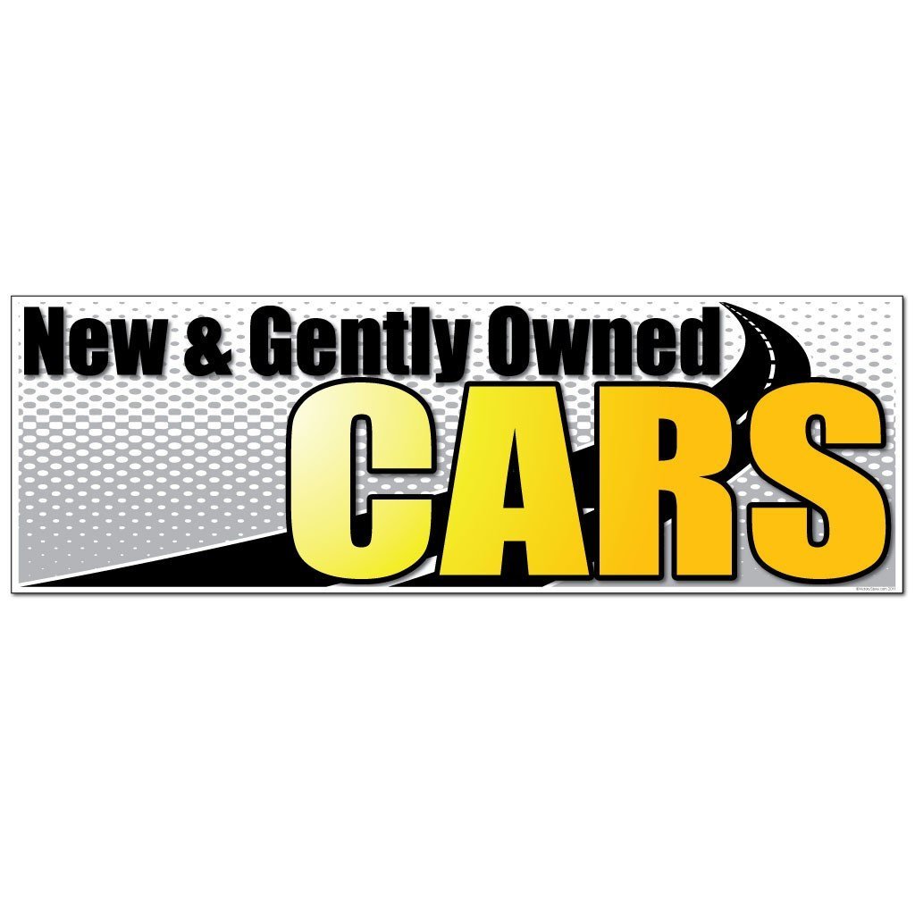 New & Gently Owned Cars Vinyl Banner with Grommets