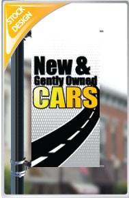 18"x36" New and Gently Owned Cars Pole Banner FREE SHIPPING