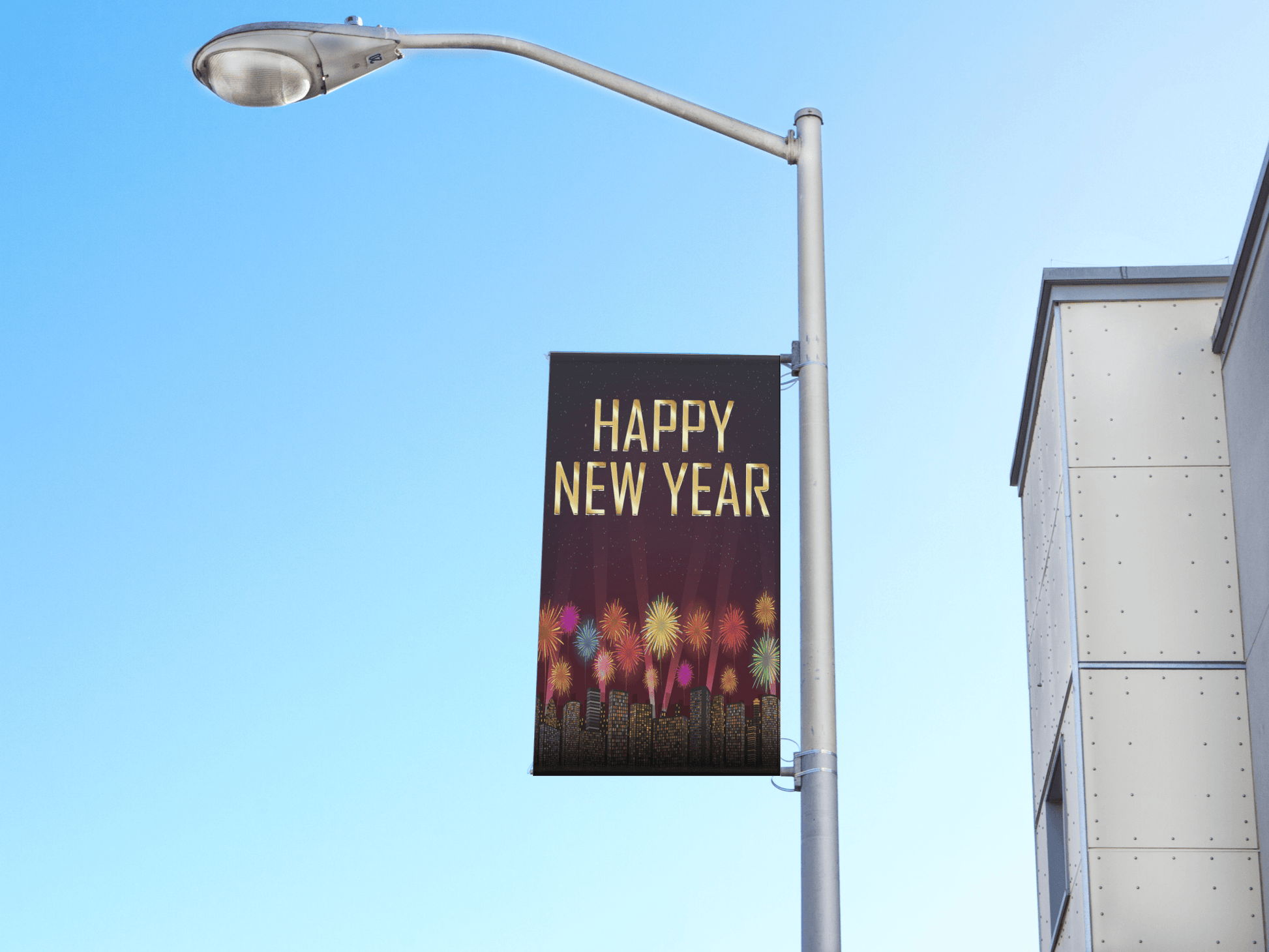 new years pole banner