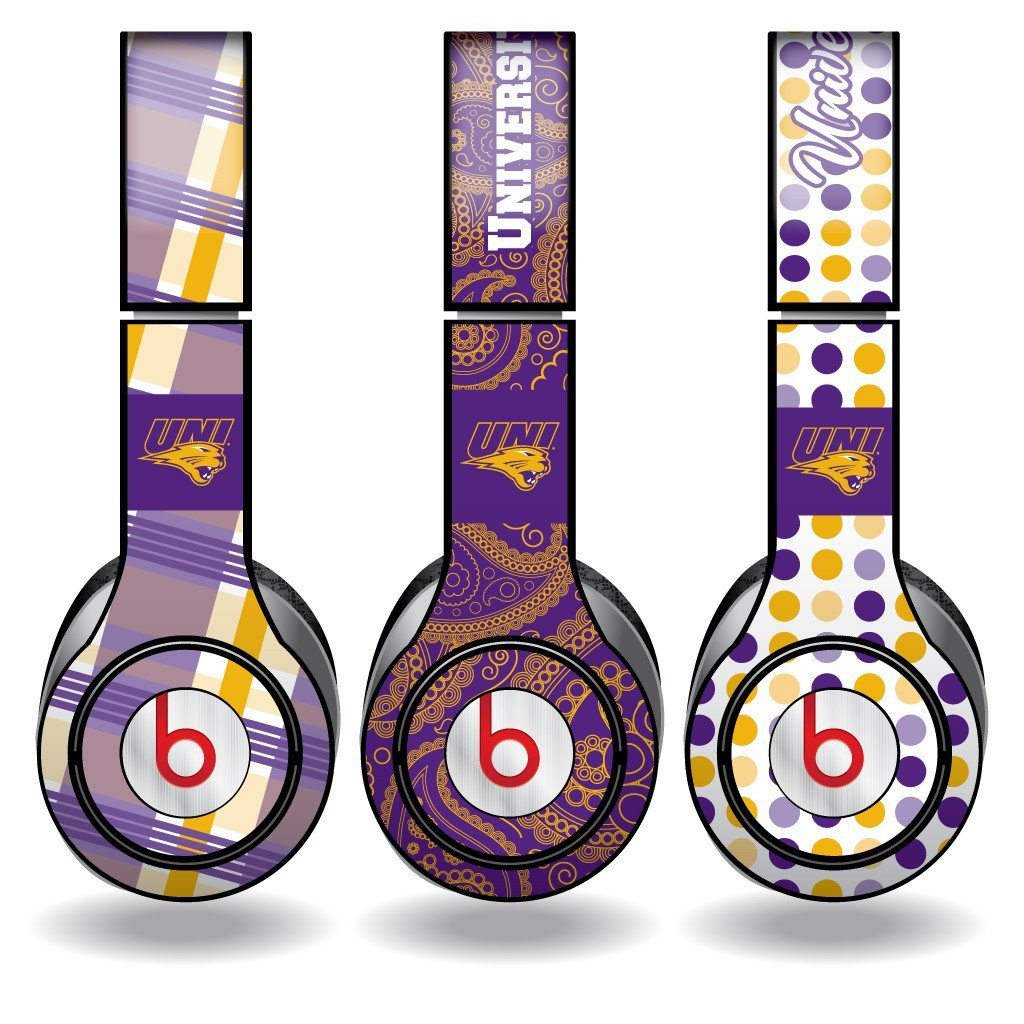 University of Northern Iowa - Set of 3 Patterns - Skins for Beats Solo HD - FREE SHIPPING