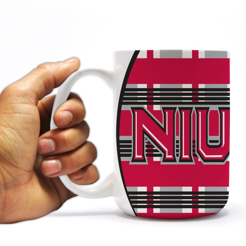 Northern Illinois University 15oz Coffee Mug “ Plaid Design