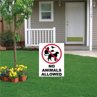 no animals yard sign