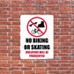 No Biking or Skating Sign or Sticker | VictoryStore – VictoryStore.com