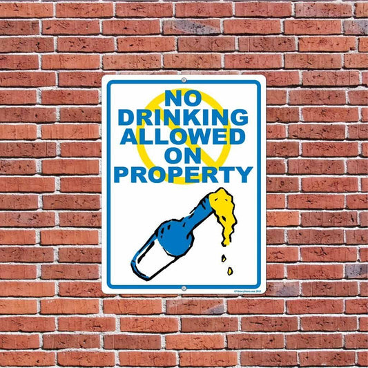 No Drinking Allowed on Property Sign or Sticker - #4