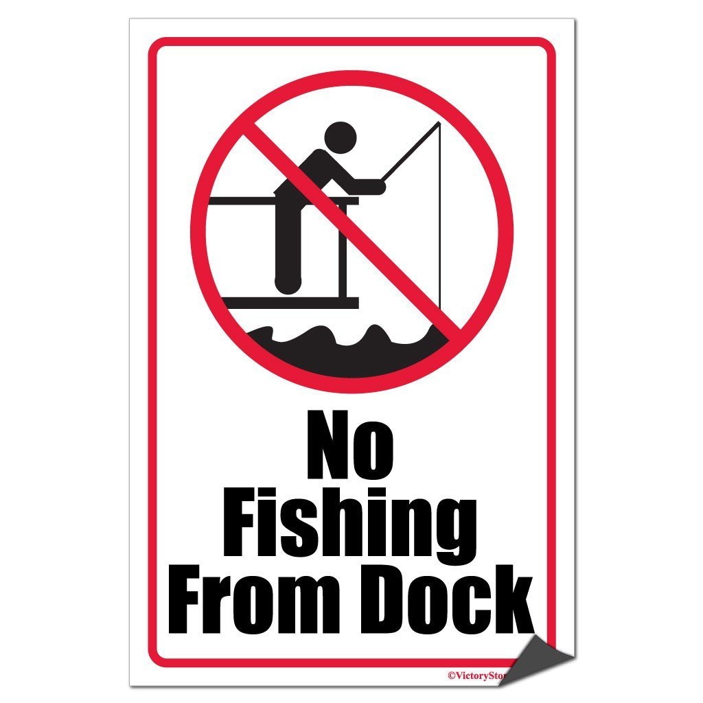 No Fishing From Dock Sign or Sticker - #1