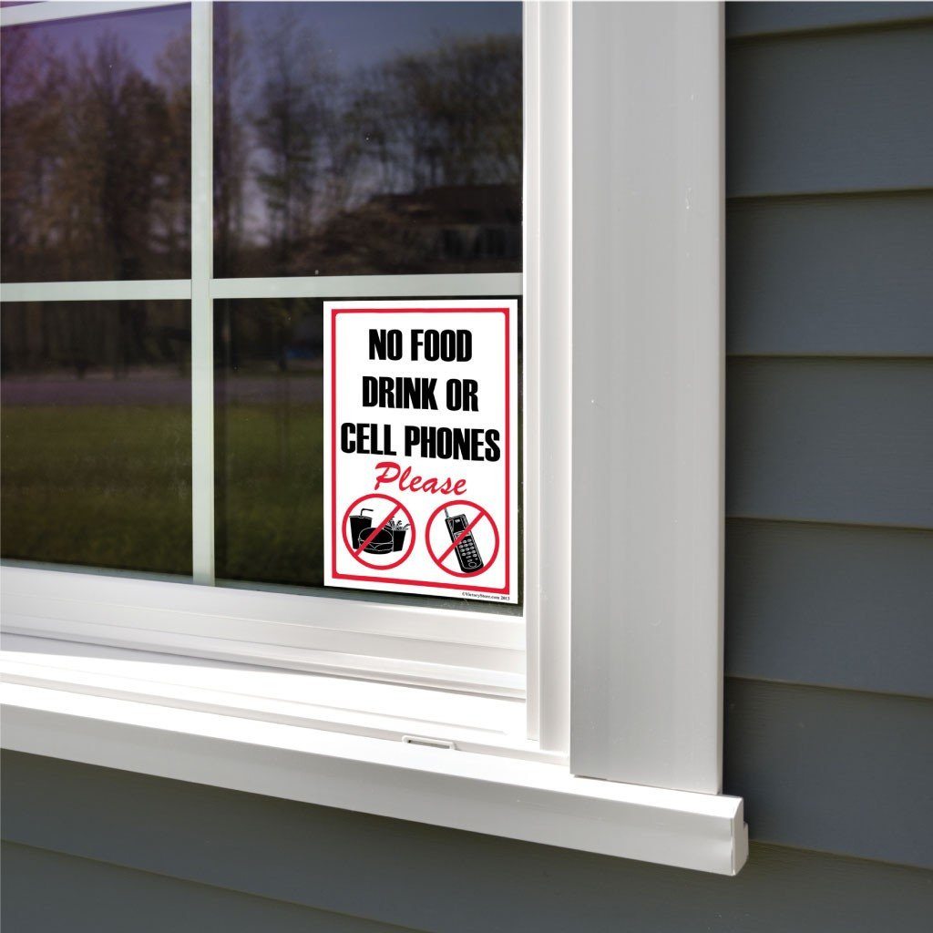 No Food Drink or Cellphones Sign/Sticker | VictoryStore – VictoryStore.com