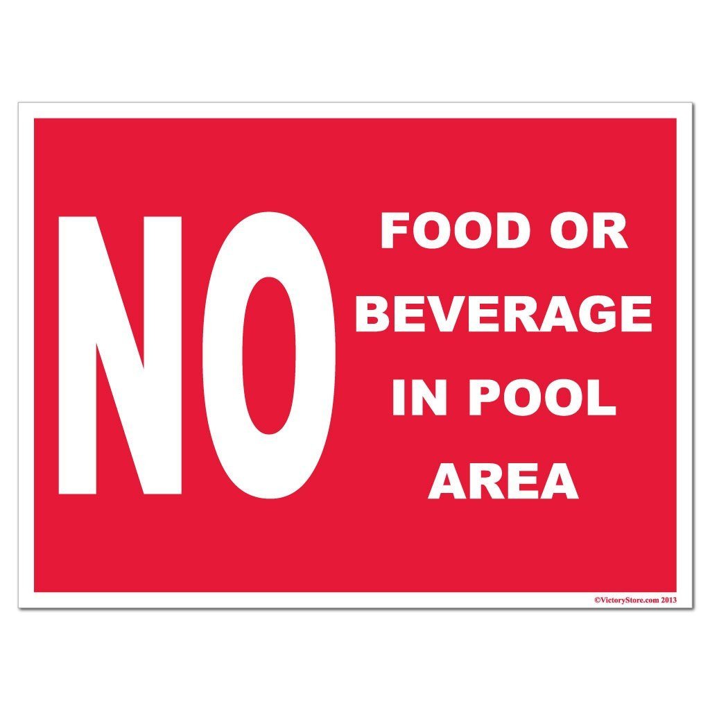 No Food or Beverage in Pool Area Sign or Sticker - #9