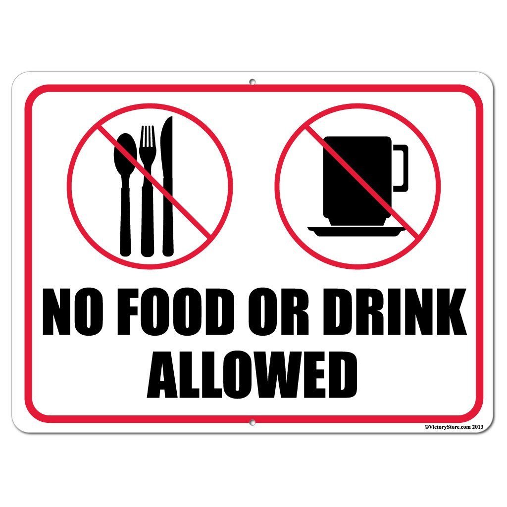 No Food or Drink Allowed Sign or Sticker - #6