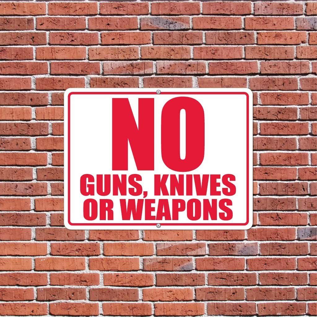 No Guns, Knives or Weapons Sign or Sticker - #1
