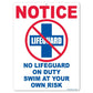 No Lifeguard on Duty Sign or Sticker - #8