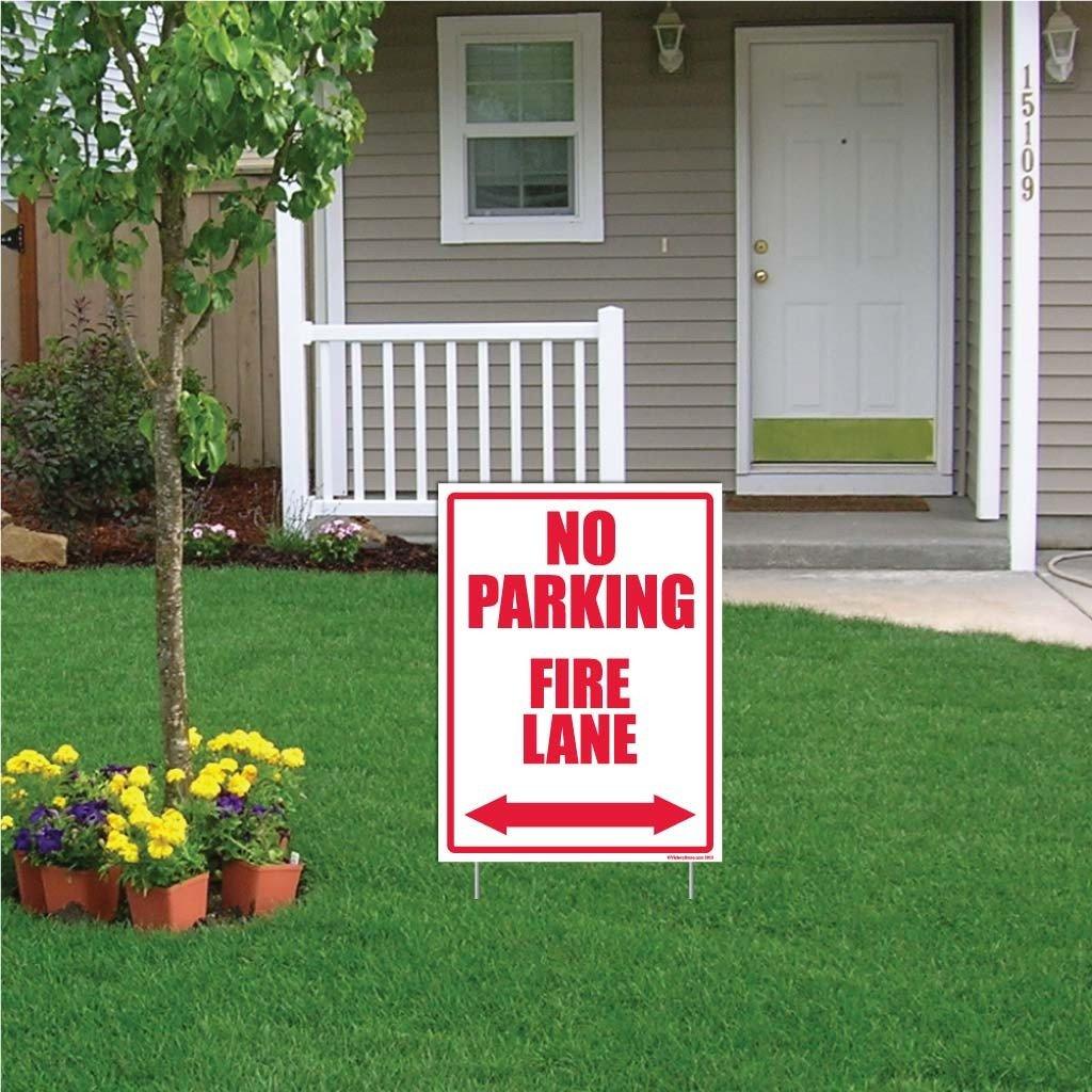 Vintage 'No Parking Fire Lane' Tin Sign - Rustic Distressed Metal Wall Decor, 8x11 Inches, Made In USA