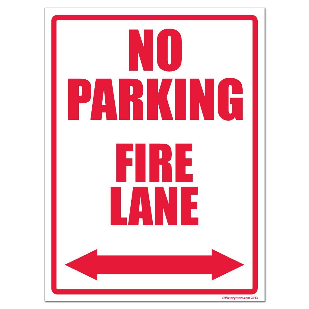 No Parking Fire Lane Sign or Sticker - #23