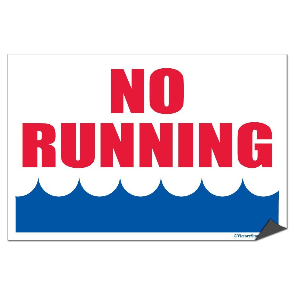 No Running Pool Sign or Sticker - #7