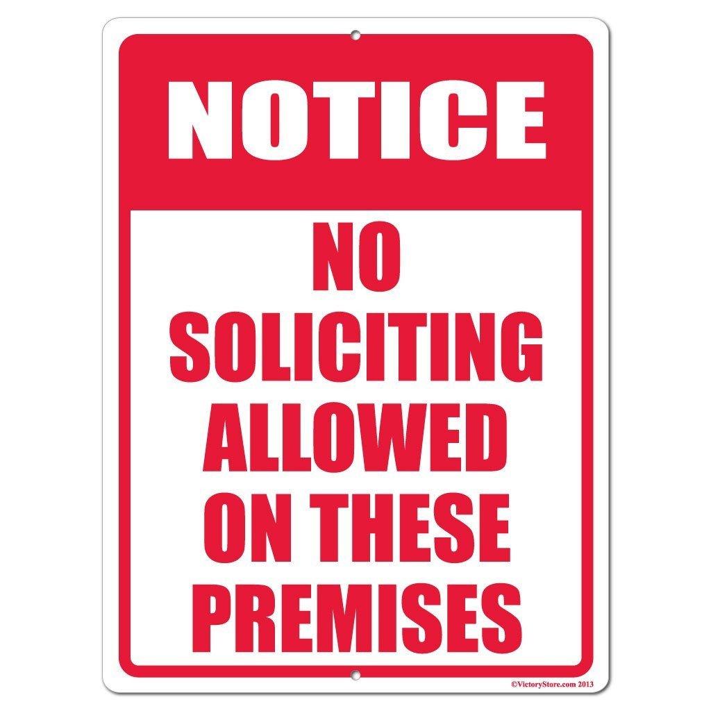 No Soliciting Allowed on These Premises Sign or Sticker - #2