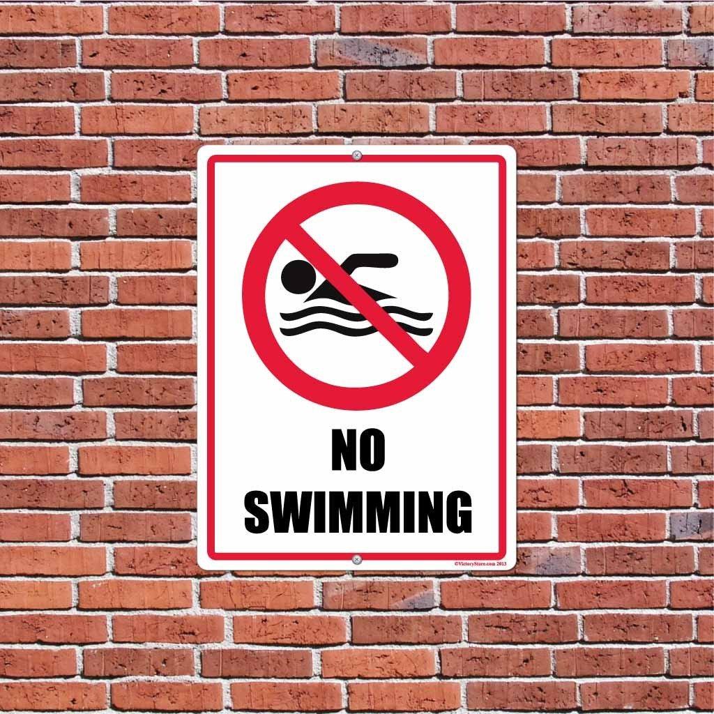 No Swimming Horizontal Sign or Sticker