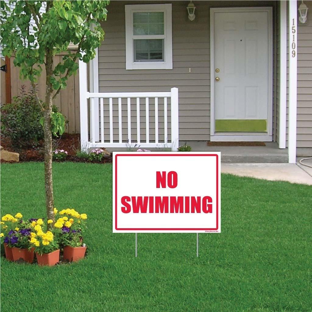 No Swimming Horizontal Sign or Sticker - #7