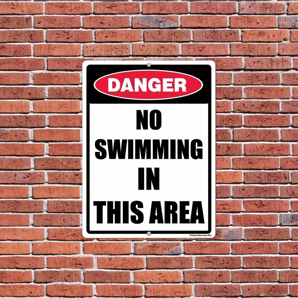 No Swimming in this Area Sign or Sticker - #5