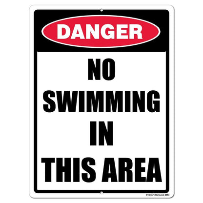 No Swimming in this Area Sign or Sticker - #5