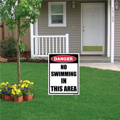 No Swimming in this Area Sign or Sticker - #5