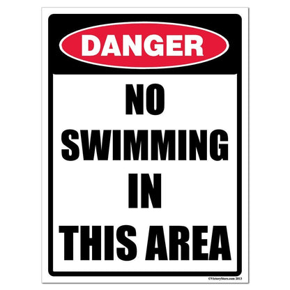No Swimming in this Area Sign or Sticker - #5