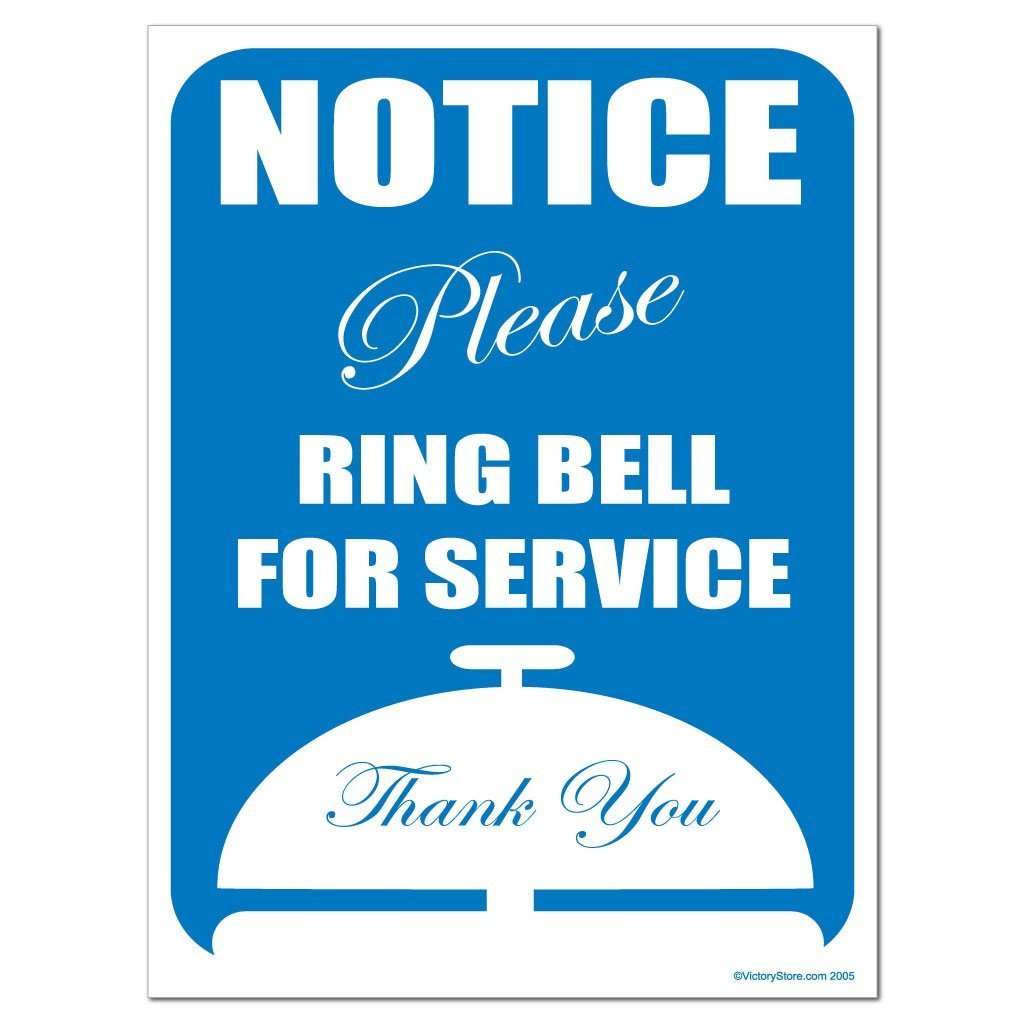 Please Ring Bell If Desk Unattended, BW Black Frame, Desk Sign (2x8