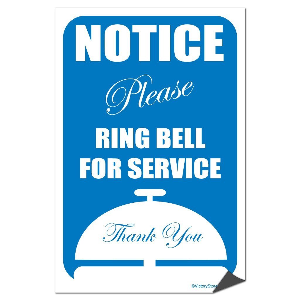 Notice “ Please Ring Bell for Service “ Thank You Sign or Sticker - #2