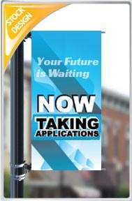 18"x36" Taking Applications Pole Banner FREE SHIPPING
