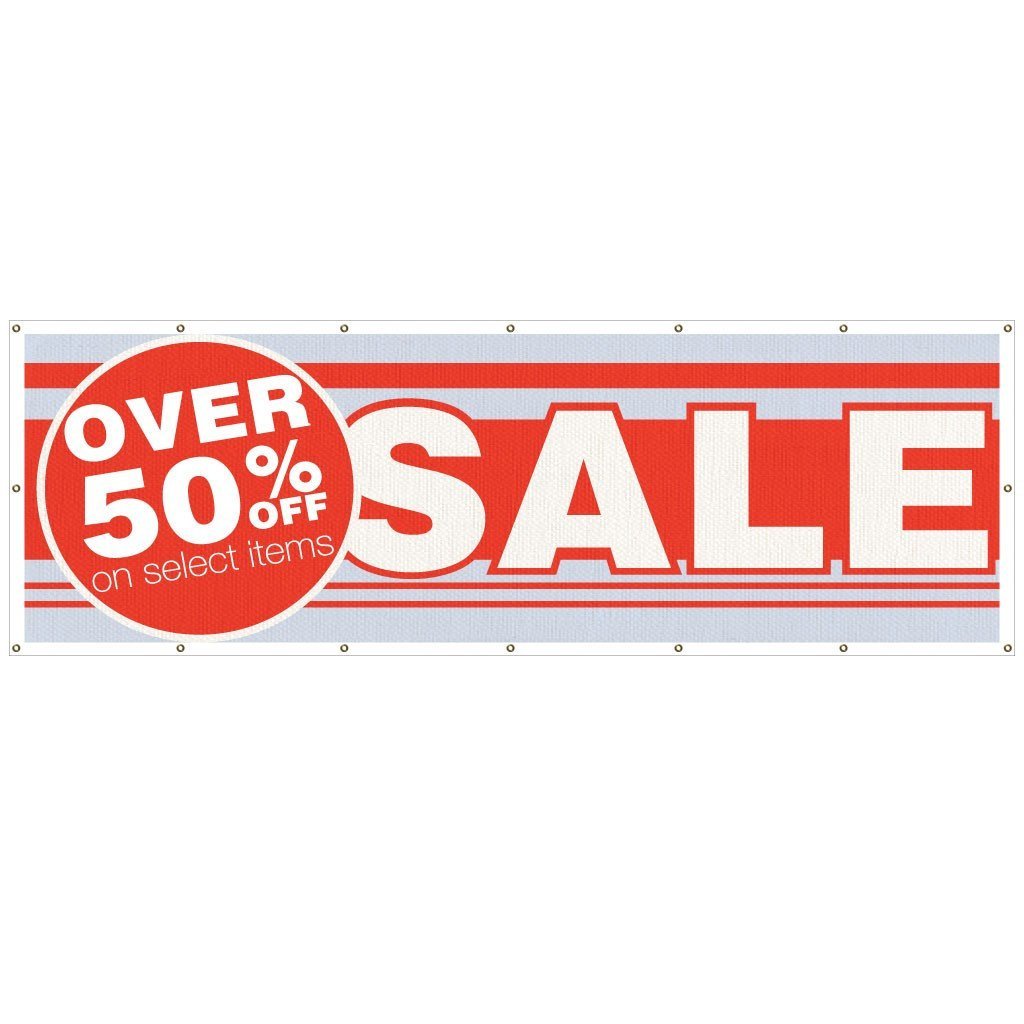 Over 50% Off Select Items! Sale Vinyl Banner with Grommets