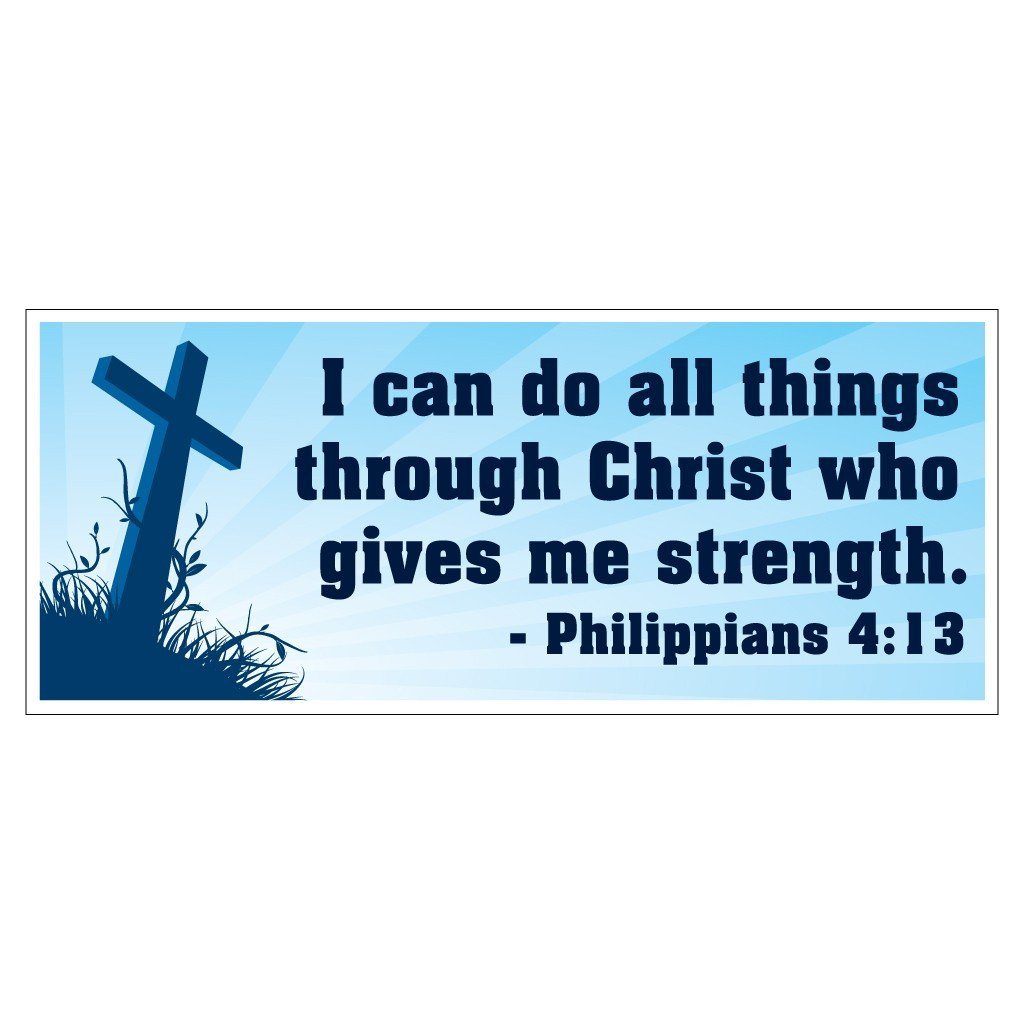 Philippians 4:13 Bumper Magnet Pair- 3.75 x 9 - FREE SHIPPING