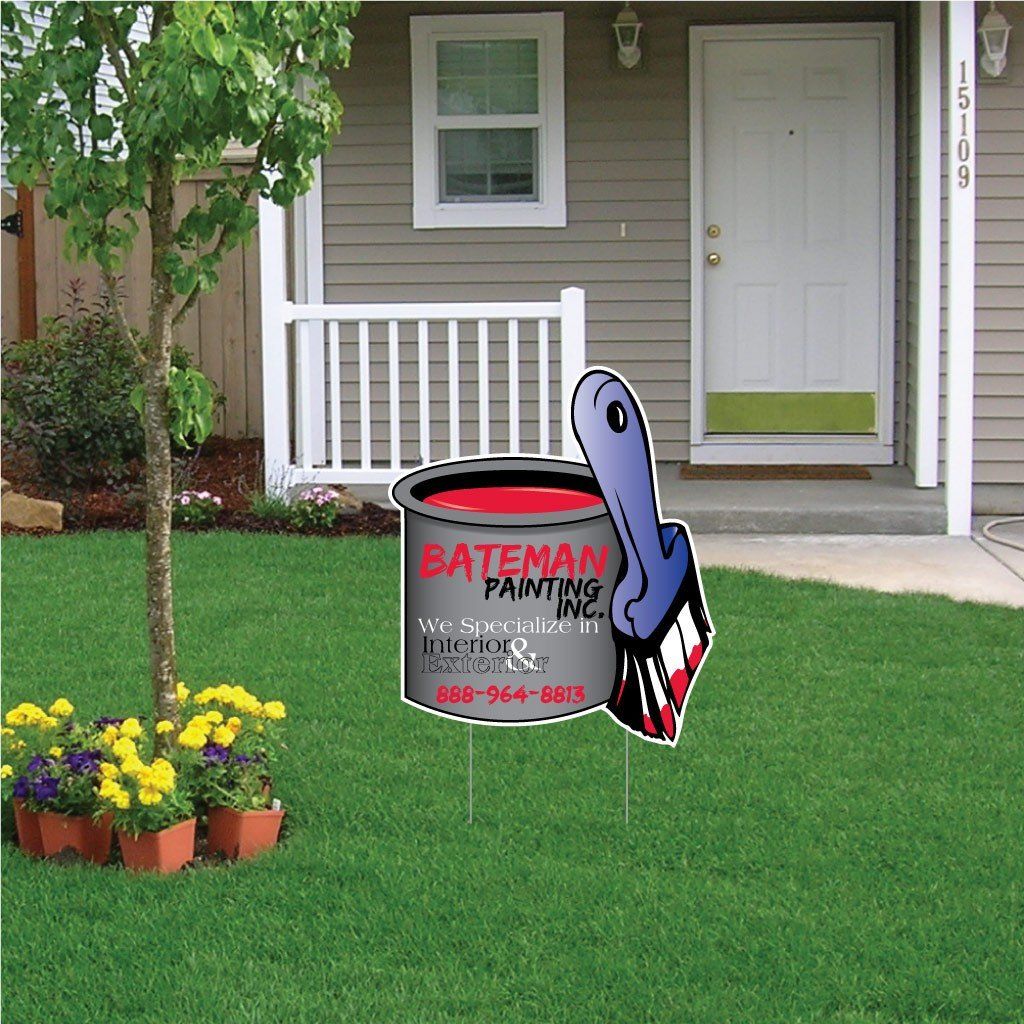 Paint Can Shaped Yard Sign 18"x21" Corrugated Plastic