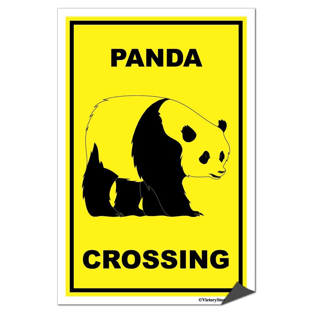 Panda Crossing Sign or Sticker
