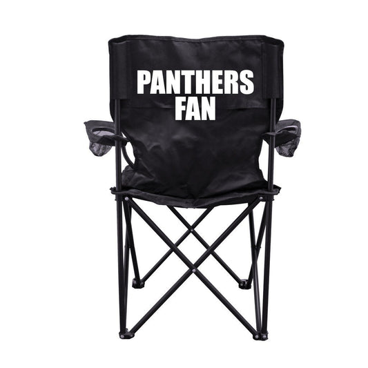 Panthers Fan Black Folding Camping Chair with Carry Bag