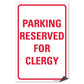 Parking Reserved for Clergy Sign or Sticker - #14